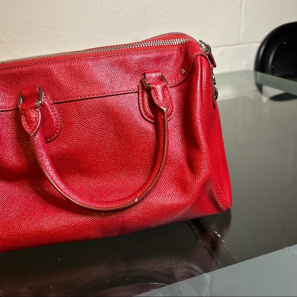 Coach Mini Satchel Handbag- Red - Picture 10 of 16